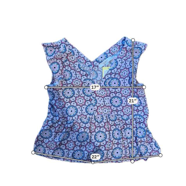 Loft Petites Geometric Medallion Flutter Sleeve Peplum Top Small Petite