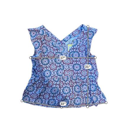 Loft Petites Geometric Medallion Flutter Sleeve Peplum Top Small Petite