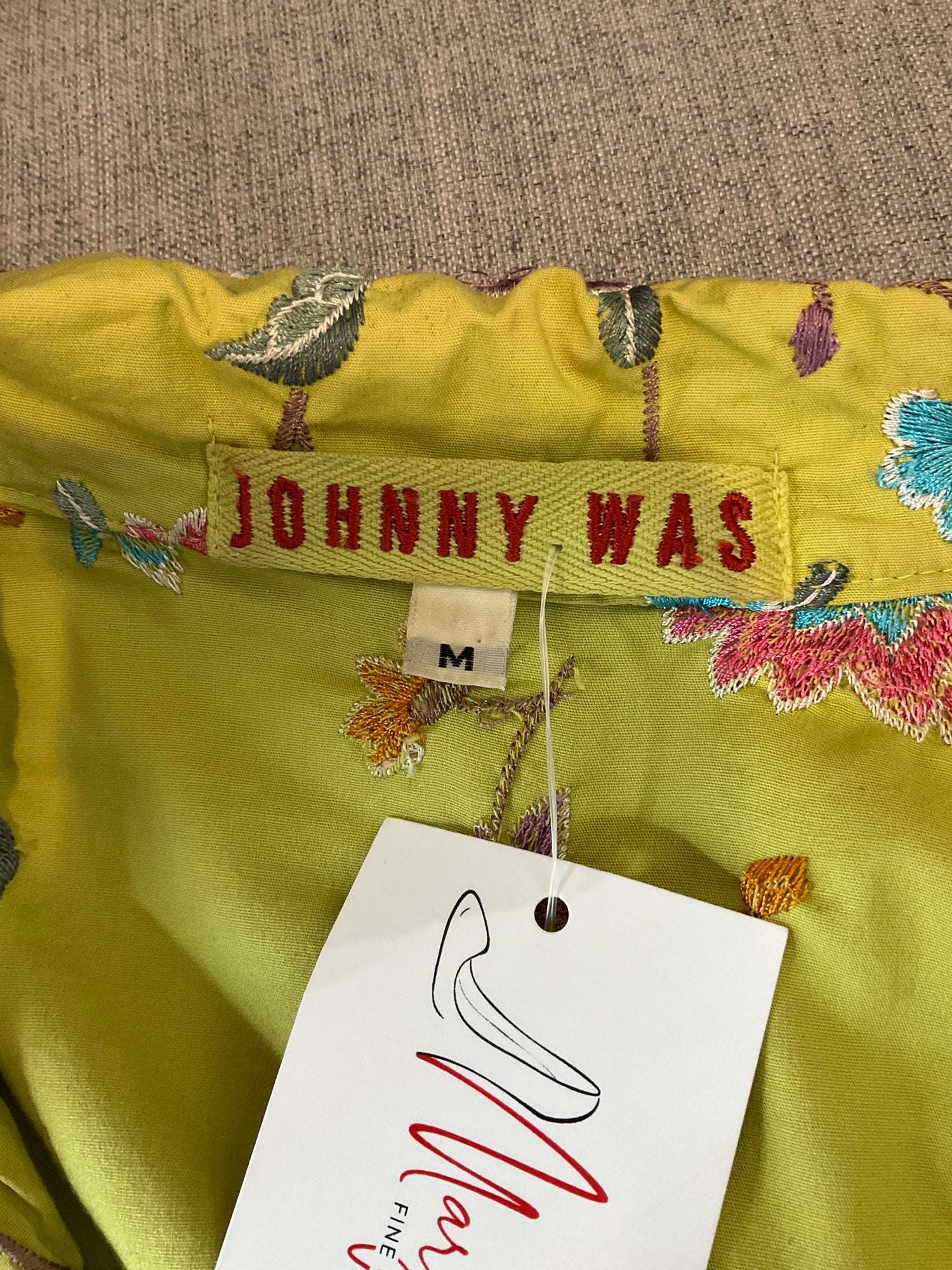 Johnny Was Size M lime/multi color Floral Pre-Owned Ladies Jacket