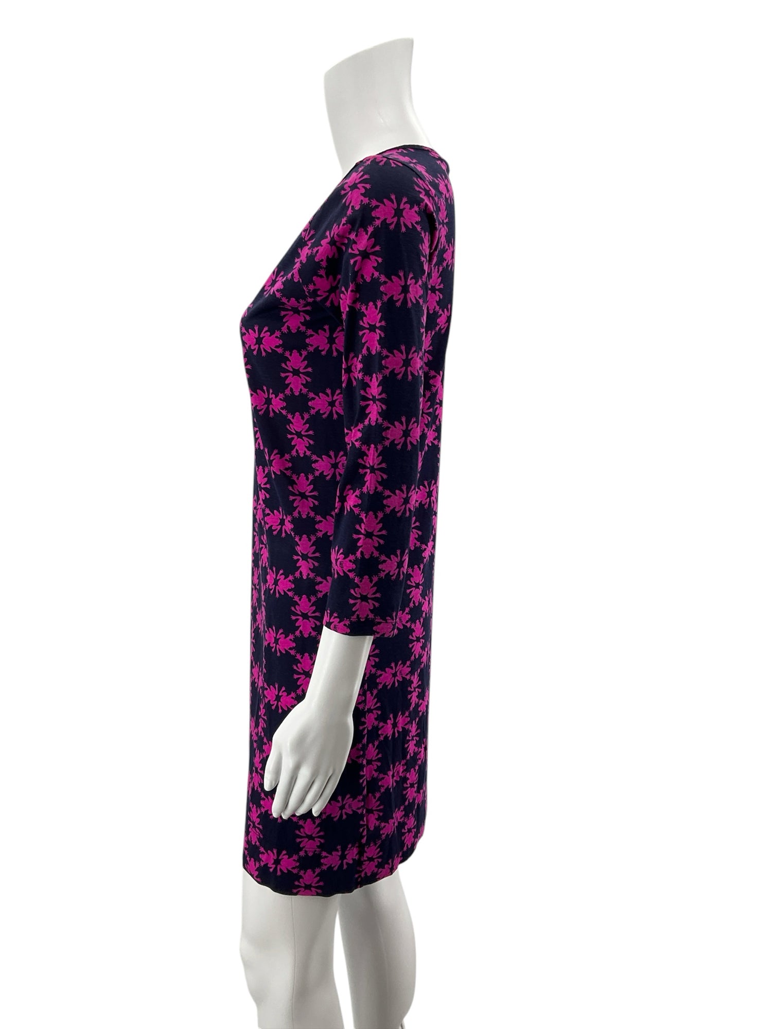 Lilly Pulitzer Sophie Dress Kiss and Tell Frog Print Navy Size Small