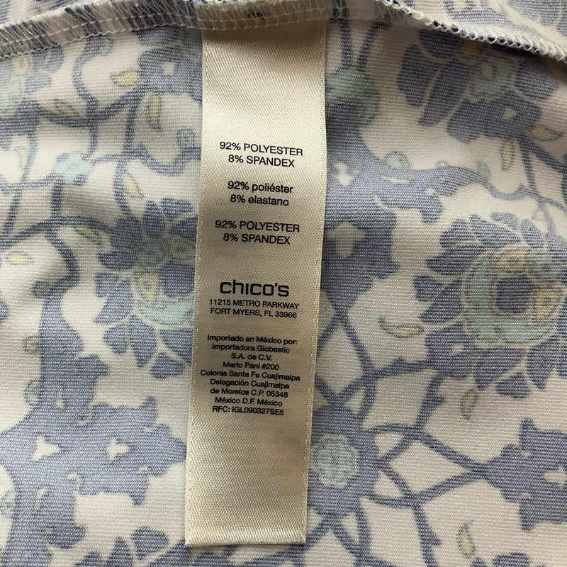 Chico's White/Blue Floral Pre-Owned Ladies Top - Size Medium - Margaret’s Fine Consignment