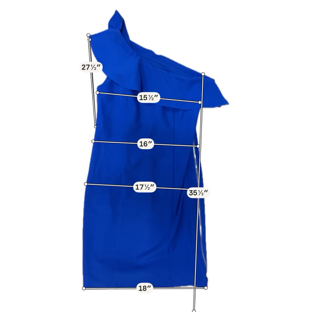 Cartise One-Shoulder Ruffle Sheath Dress Cobalt Blue Size 2 - ONLINE ONLY