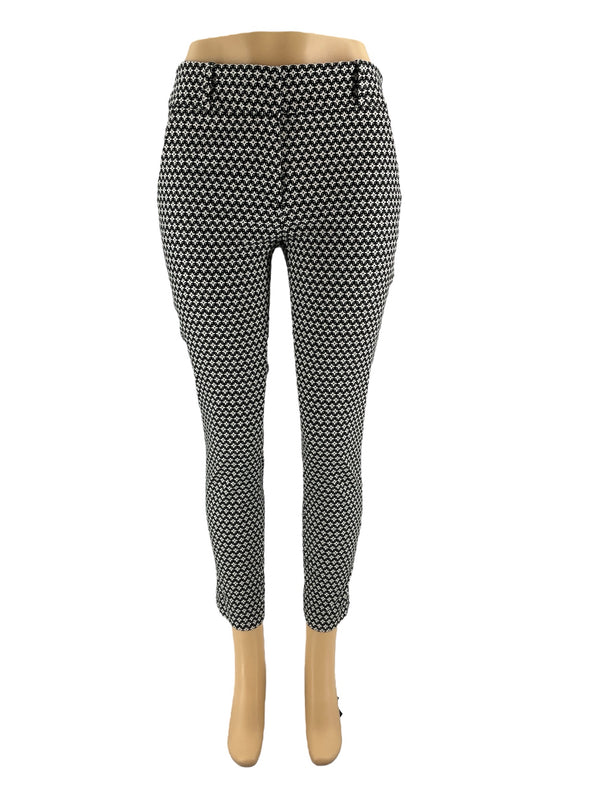 Loft Black/White Print Pre-Owned Ladies Pants - Size 6