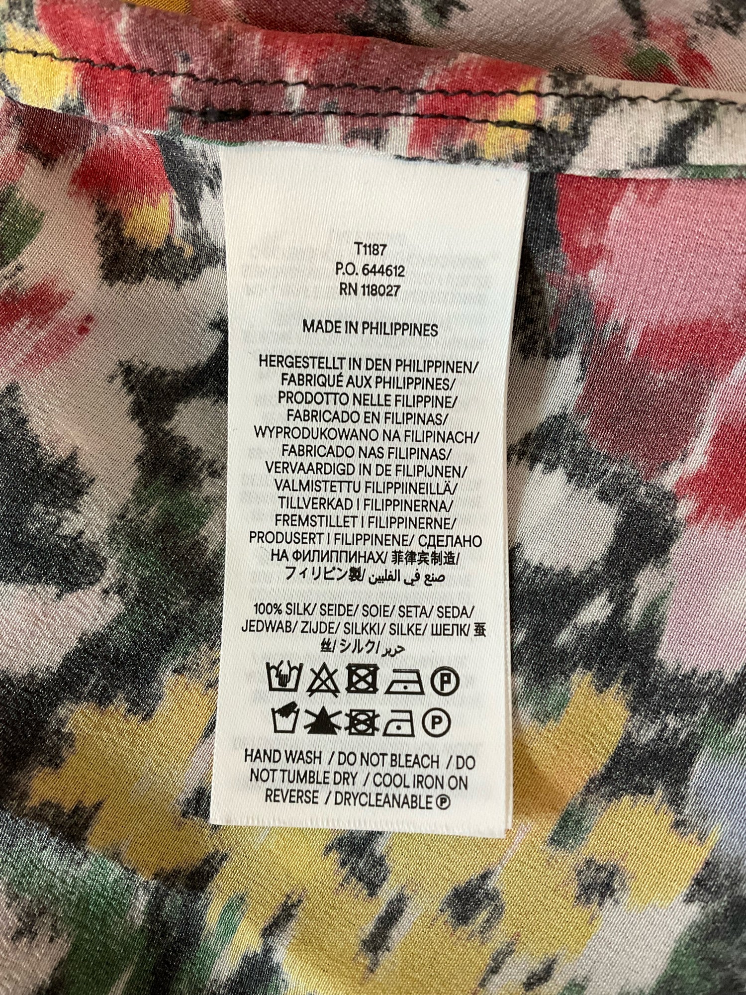 Boden red/blue/yellow/white Sleeveless Abstract Floral 100% Silk Cami Top Size 6 - Size 6