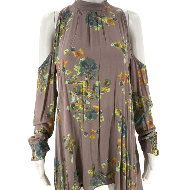 Free People Taupe/Multi Floral Pre-Owned Ladies New with Tags Dress - Size Small - Margaret’s Fine Consignment