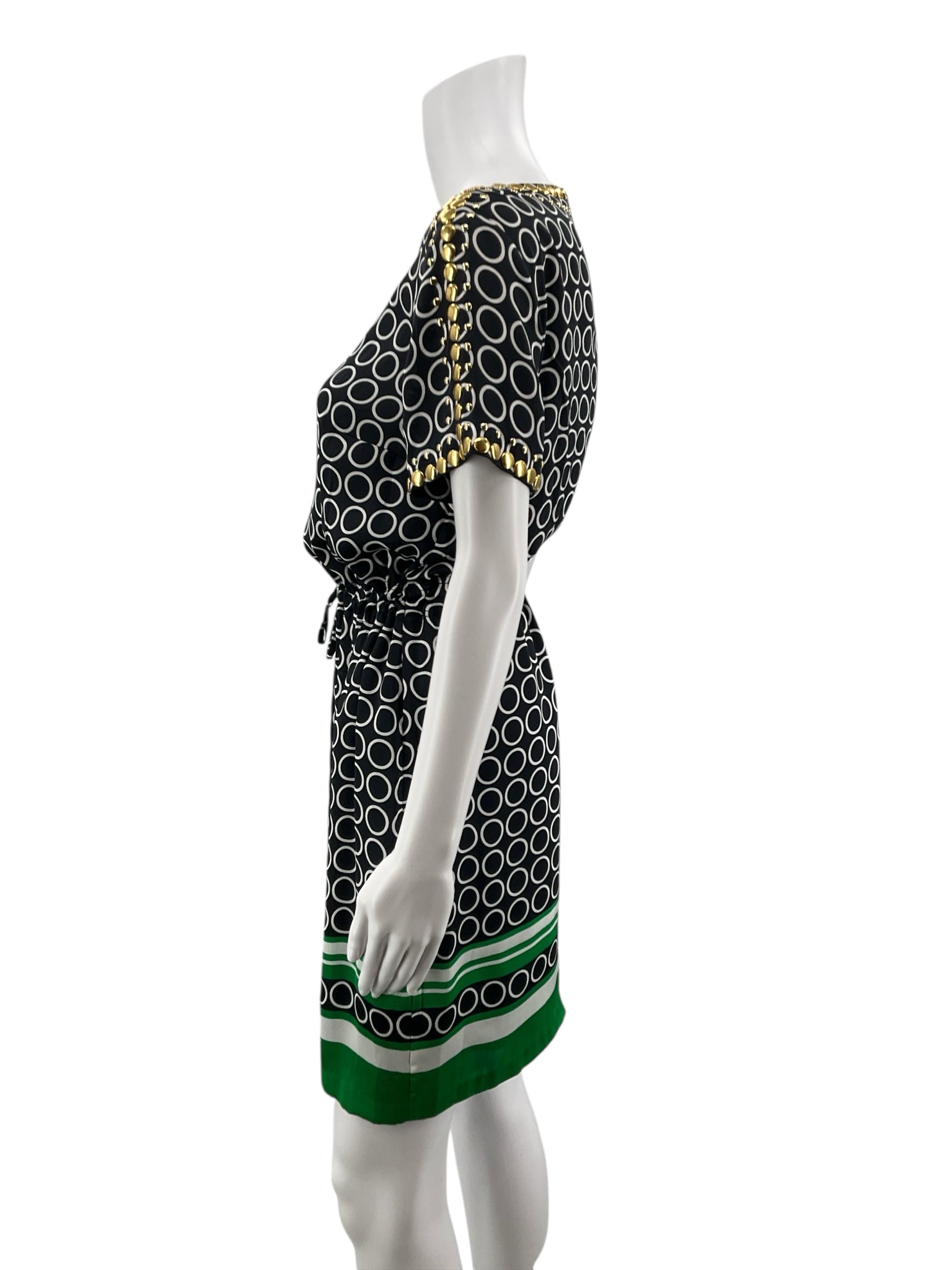 MICHAEL Michael Kors navy/white/green/gold short sleeve dress michael kors Size S navy/white/green/gold Circles Pre-Owned Ladies Dress - Size S