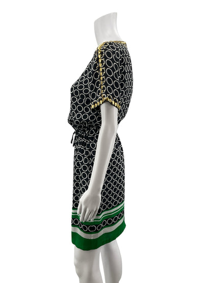 MICHAEL Michael Kors navy/white/green/gold short sleeve dress michael kors Size S navy/white/green/gold Circles Pre-Owned Ladies Dress - Size S