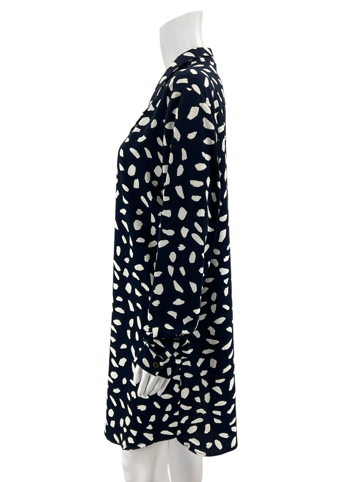 Umgee USA Navy &amp; White Confetti Dot Tunic Shirt Dress Size Large
