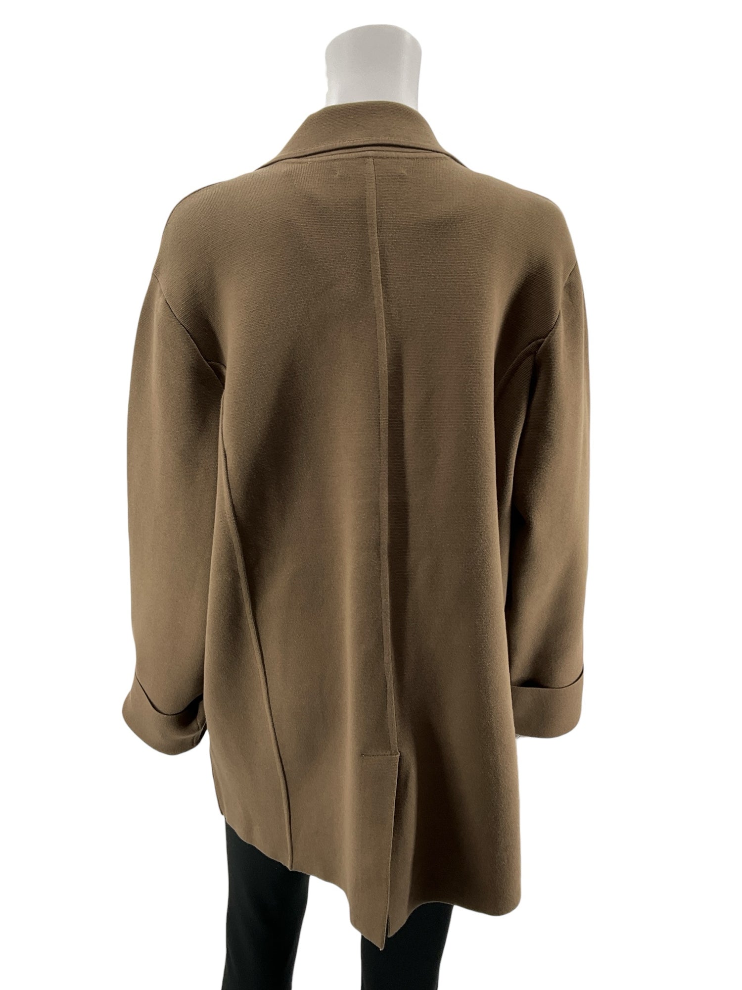 White + Warren Organic Cotton Stretch Knit Blazer Jacket Brown Size Large