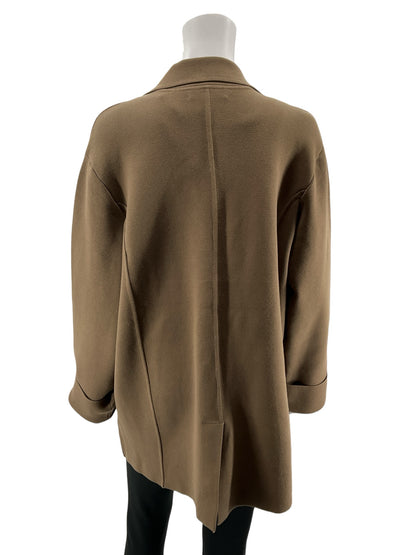 White + Warren Organic Cotton Stretch Knit Blazer Jacket Brown Size Large