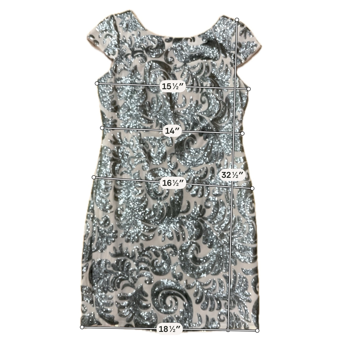 Adrianna Papell Gold &amp;amp; Tan Sequin Cap Sleeve Cocktail Dress 10 Petite