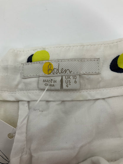 Boden Richmond White Cotton Stretch Chino Shorts Size 6 | 4" Inseam