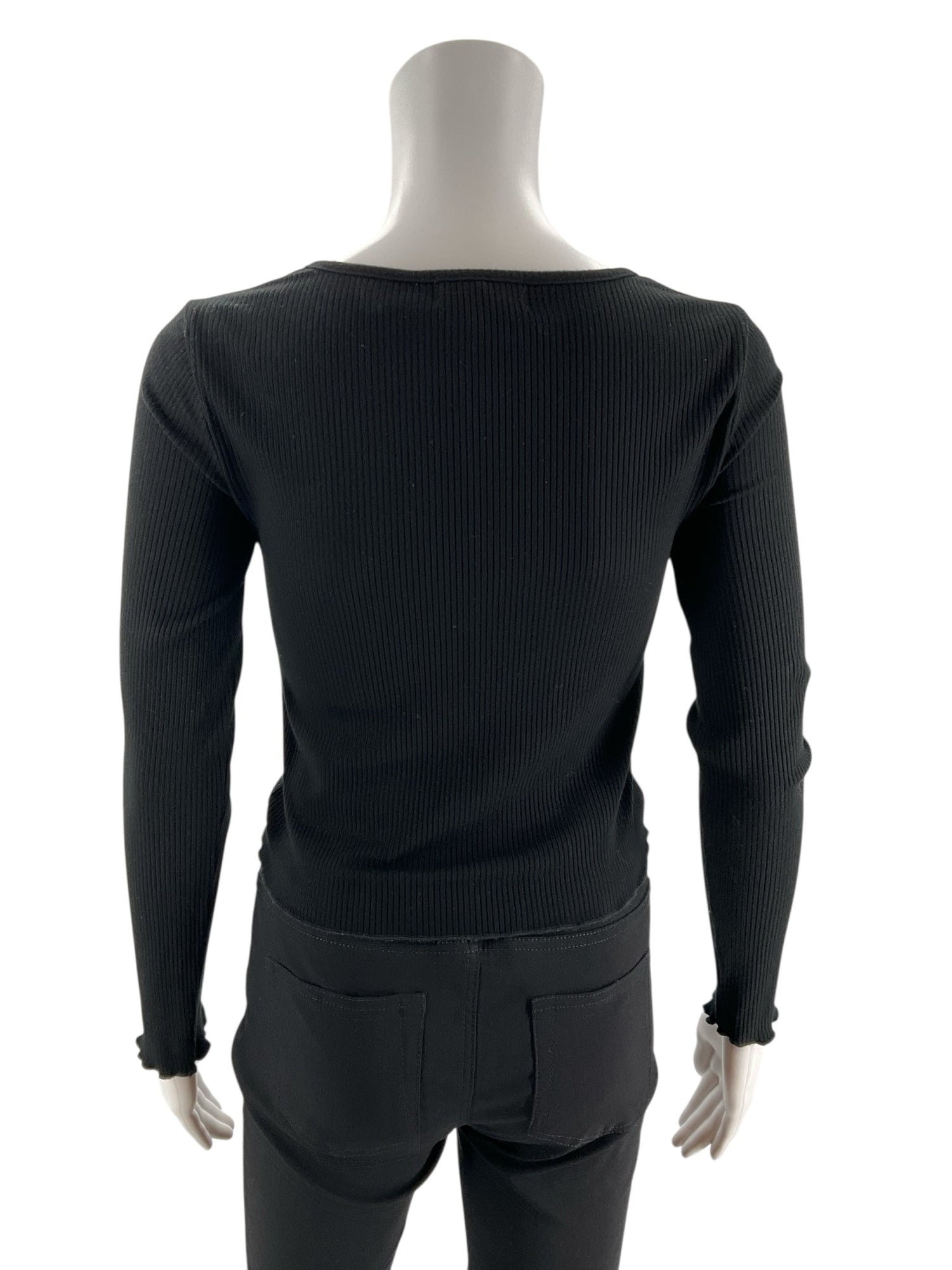 Black ribbed cropped top by Altar&