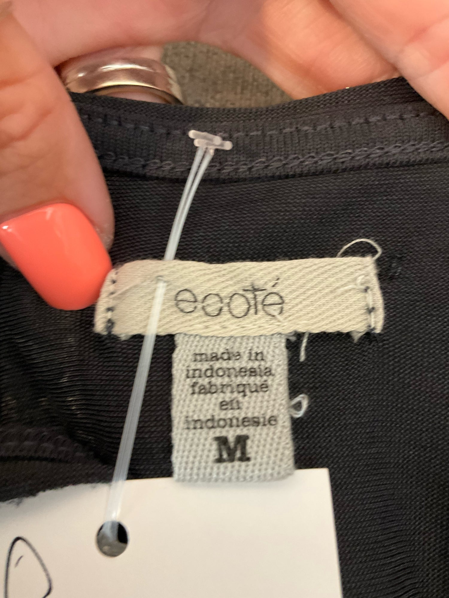 Ecote Aztec Print Racerback Handkerchief Hem Swing Dress Gray Tan Boho Medium