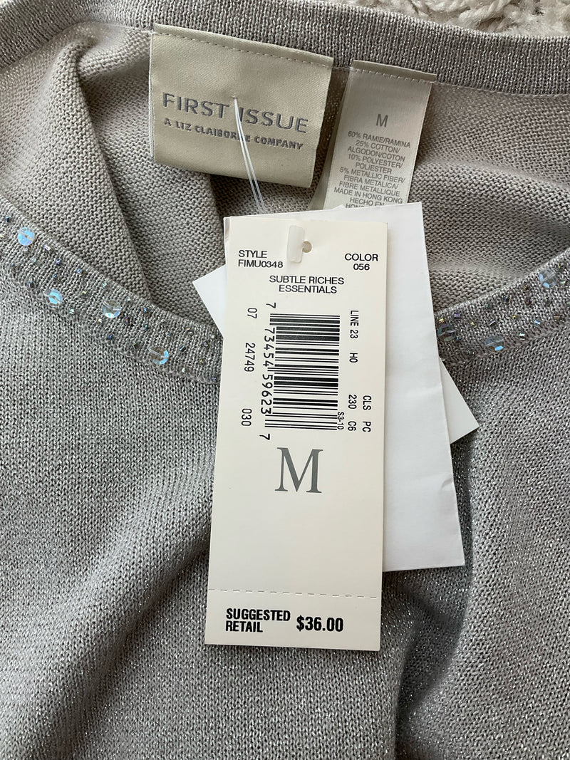 First Issue Silver Sparkle Pre-Owned Ladies Top - Size Medium