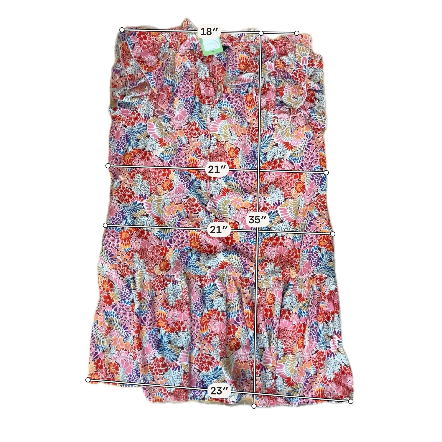 Dokotoo Floral V-Neck Ruffle Tiered Mini Dress | Size XL