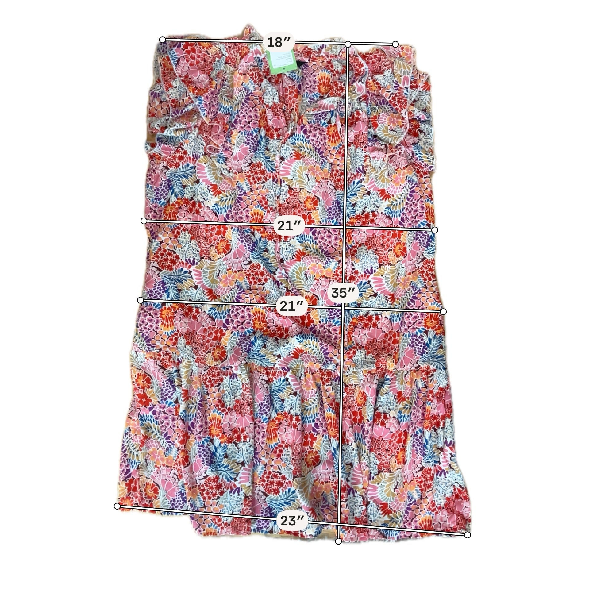 Dokotoo Floral V-Neck Ruffle Tiered Mini Dress | Size XL