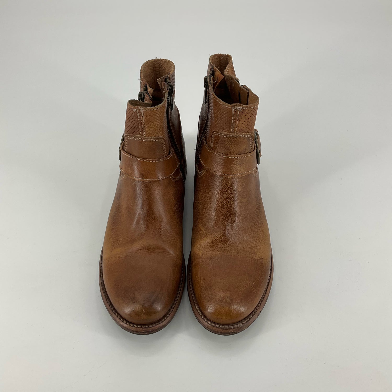 Bed Stu Glaye Cobbler Series Leather Ankle Boots Camel | Size 8.5