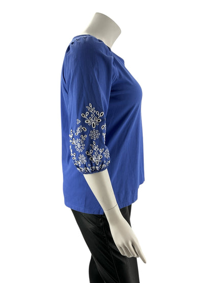 Talbots Blue Solid Pre-Owned Ladies Short Sleeve Top - Size 1X