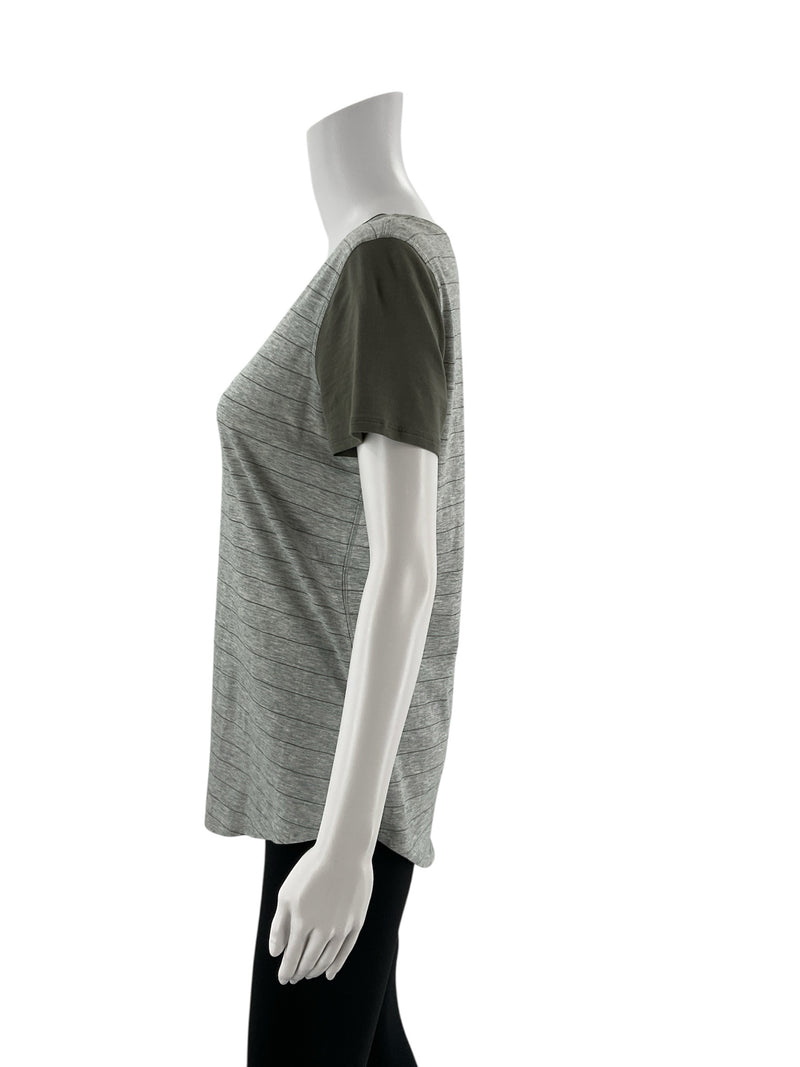 Lululemon Gray/Olive Stripe Pre-Owned Ladies Top - Size 6