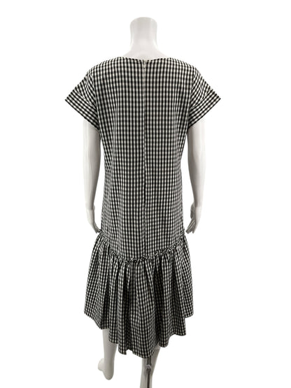 Lili Sidonio black/white Midi Gingham Check Drop Waist Midi Dress Size XS/S - Size XS/S