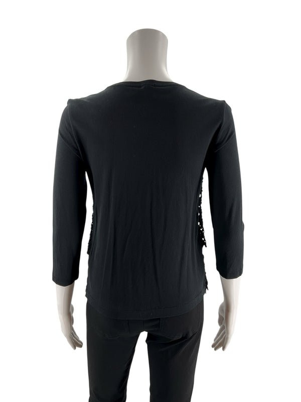 J Crew Black Crochet Pre-Owned Ladies Top - Size XS