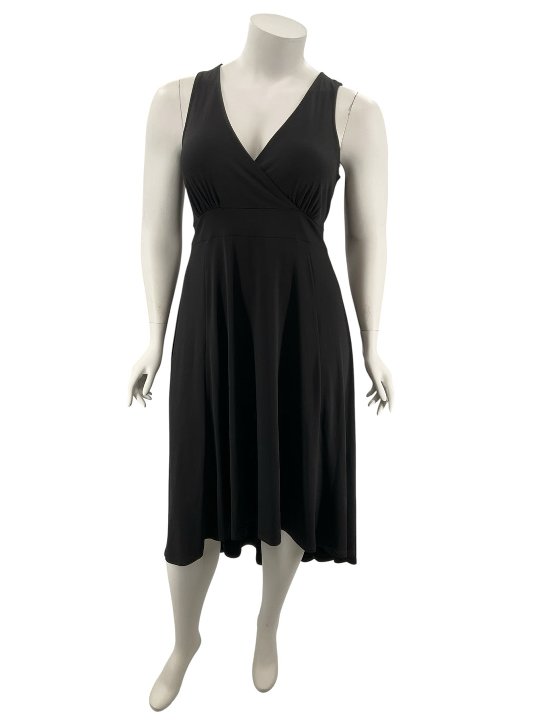 Torrid Black Jersey Knit Faux Wrap Hi-Lo Midi Dress Size 2X