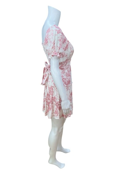 Trixxi Floral Puff Sleeve Babydoll Mini Dress Size Small
