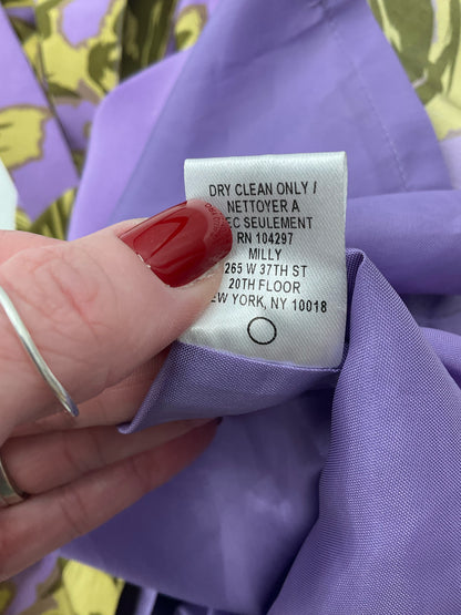 Milly Purple/Green Dress Purple/Green Print Pre-Owned Ladies Dress - Size 4 - Size 4
