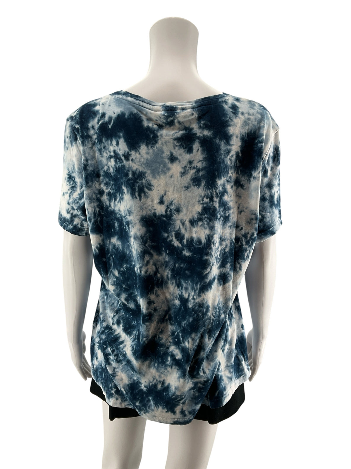 Lauren Ralph Lauren Tie-Dye Graphic Logo T-Shirt Size XL Blue White