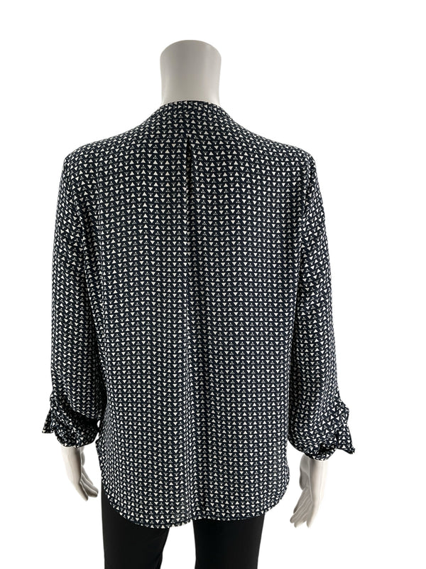 The Limited Navy/White Print Pre-Owned Ladies Top - Size Medium