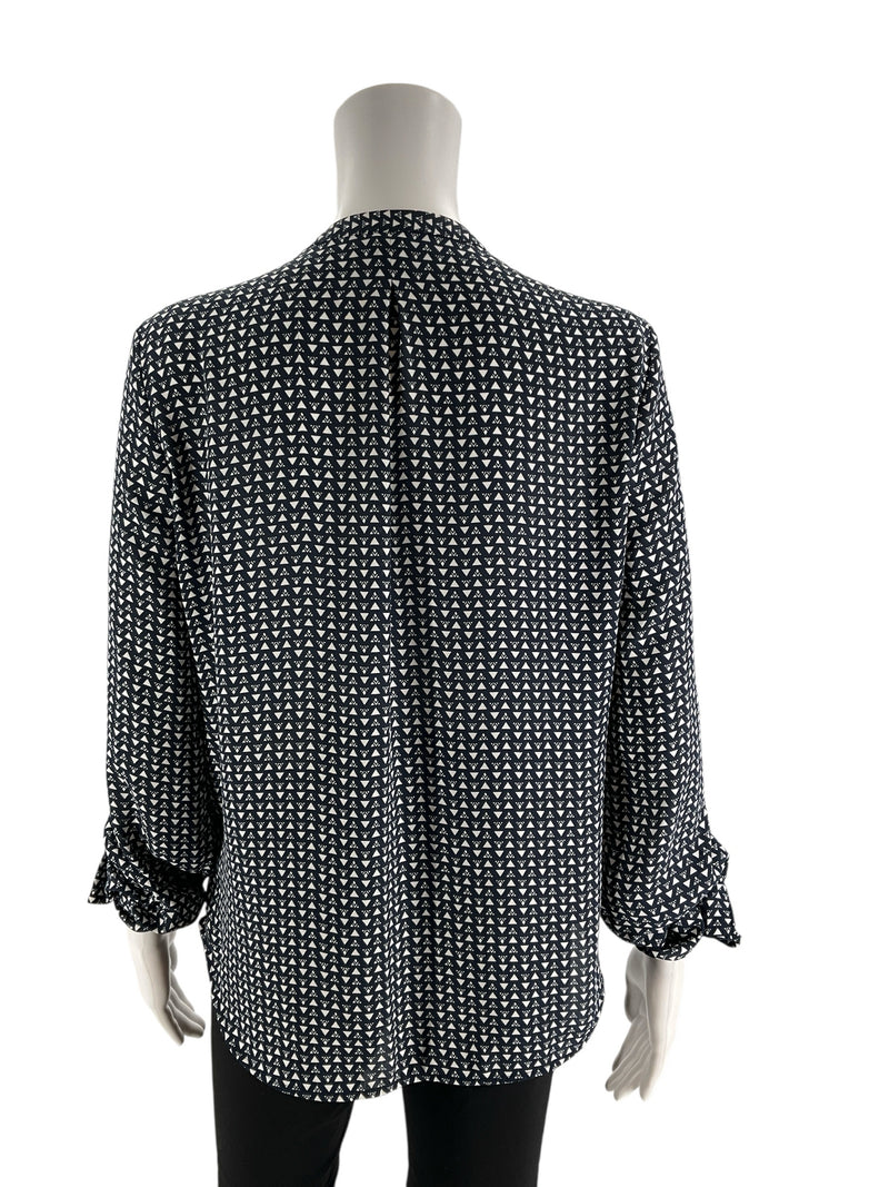 The Limited Navy/White Print Pre-Owned Ladies Top - Size Medium