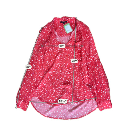 Velvet Heart Kallie Star Print Button-Down Top Coral Size Medium - ONLINE ONLY