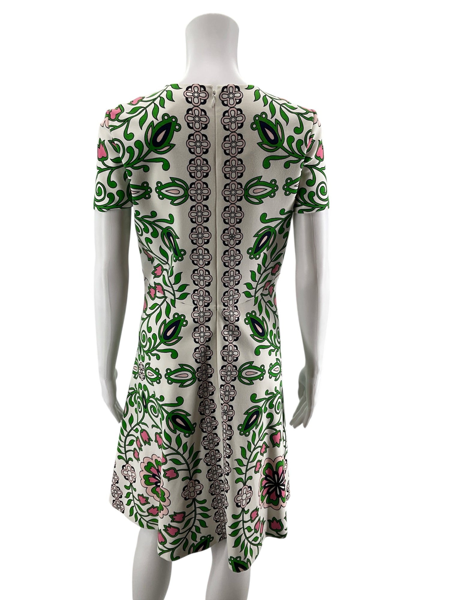 Tory Burch Ravena Floral Knit Fit &amp; Flare Dress Size Small