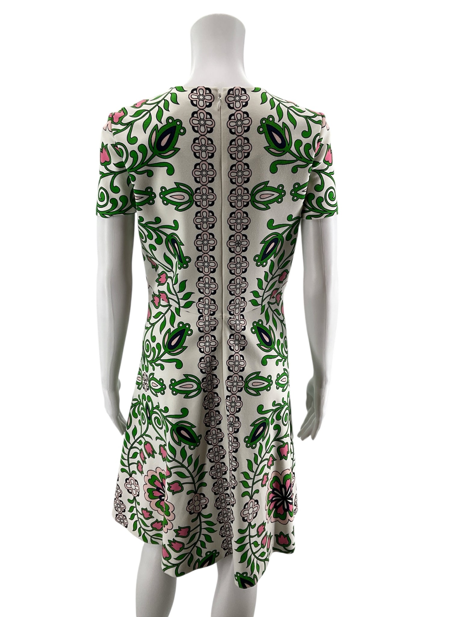 Tory Burch Ravena Floral Knit Fit &amp; Flare Dress Size Small
