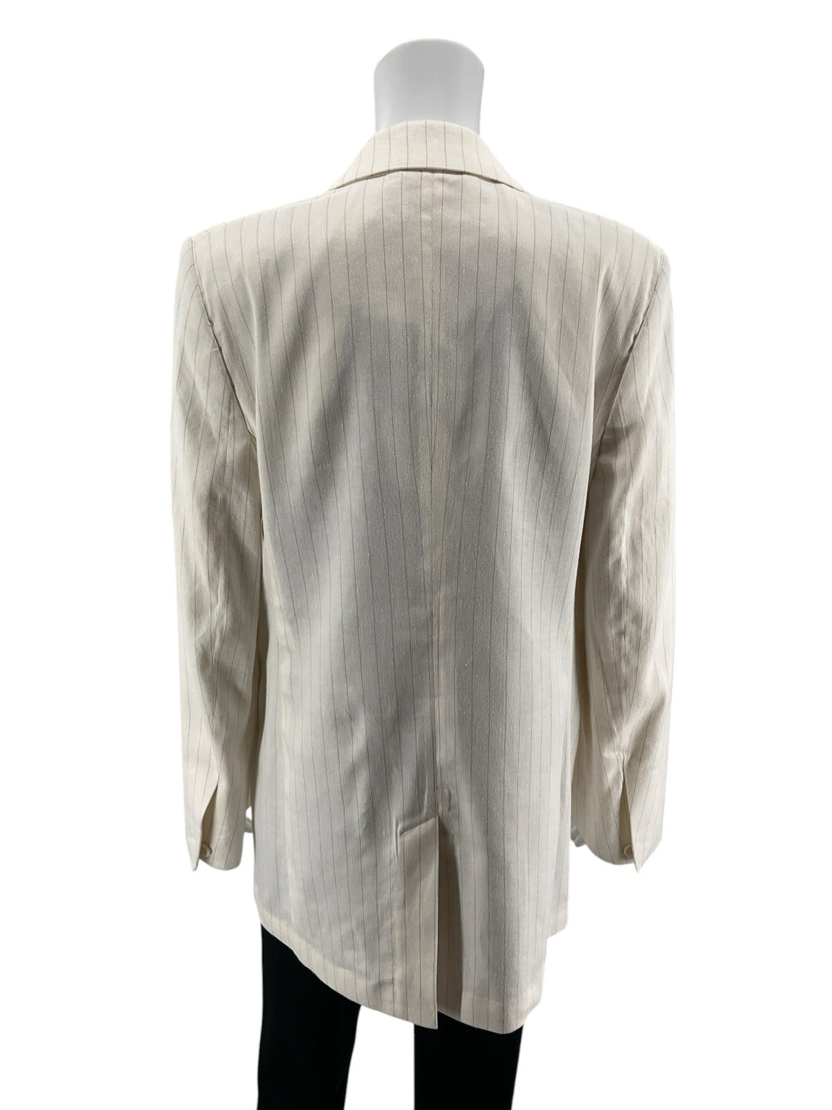 Banana Republic Cream Pinstripe Single Button Blazer | Size 10 | Career