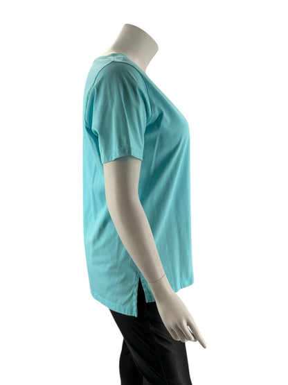 Lands End Aqua Solid Pre-Owned Ladies Casual Top -  Size 1X