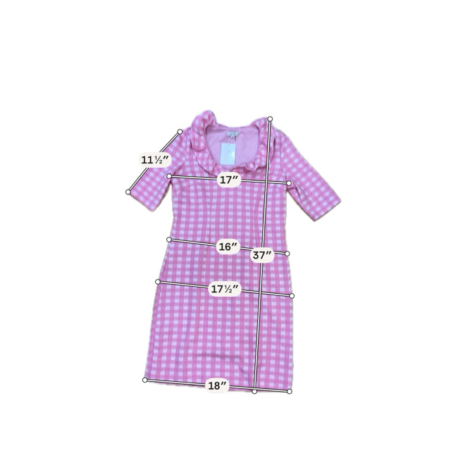 Tyler Boe Pink Gingham Ruffle Collar Shift Dress Size XS