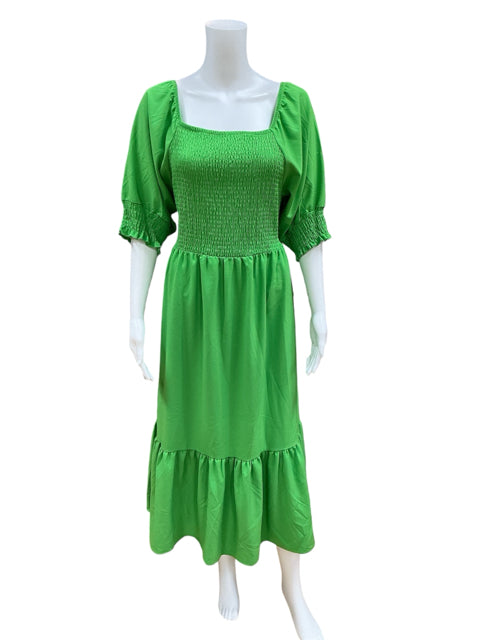 Michelle McDowell Size L Green Solid Dress