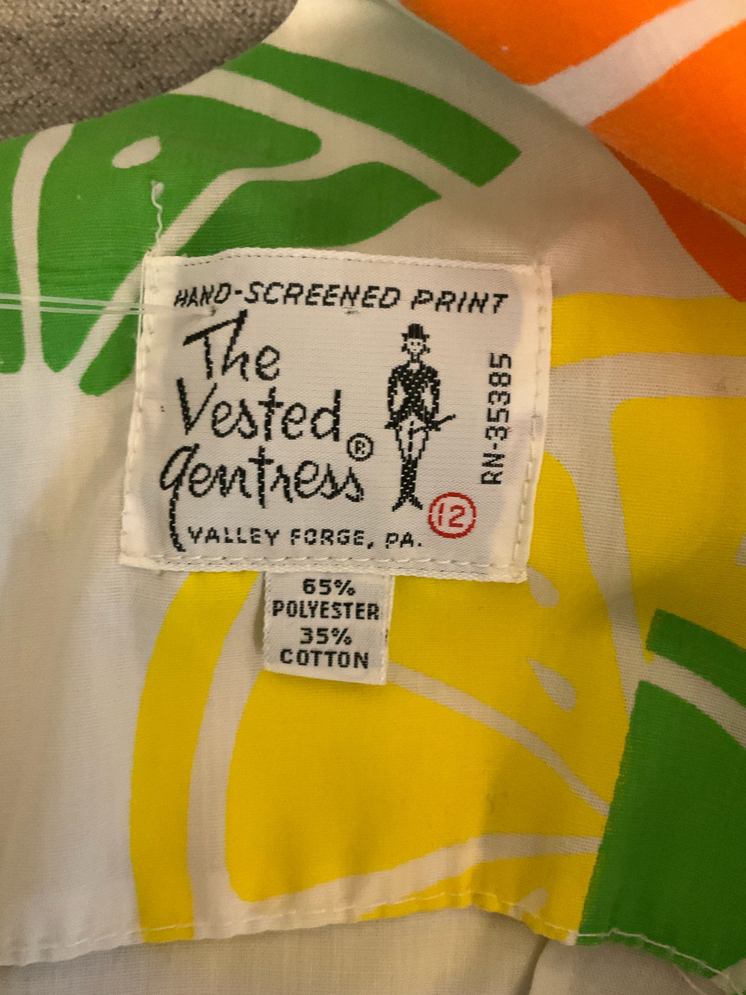 The Vested Gentness Vintage Lemon Citrus Print Tie-Shoulder Sundress | Size 12