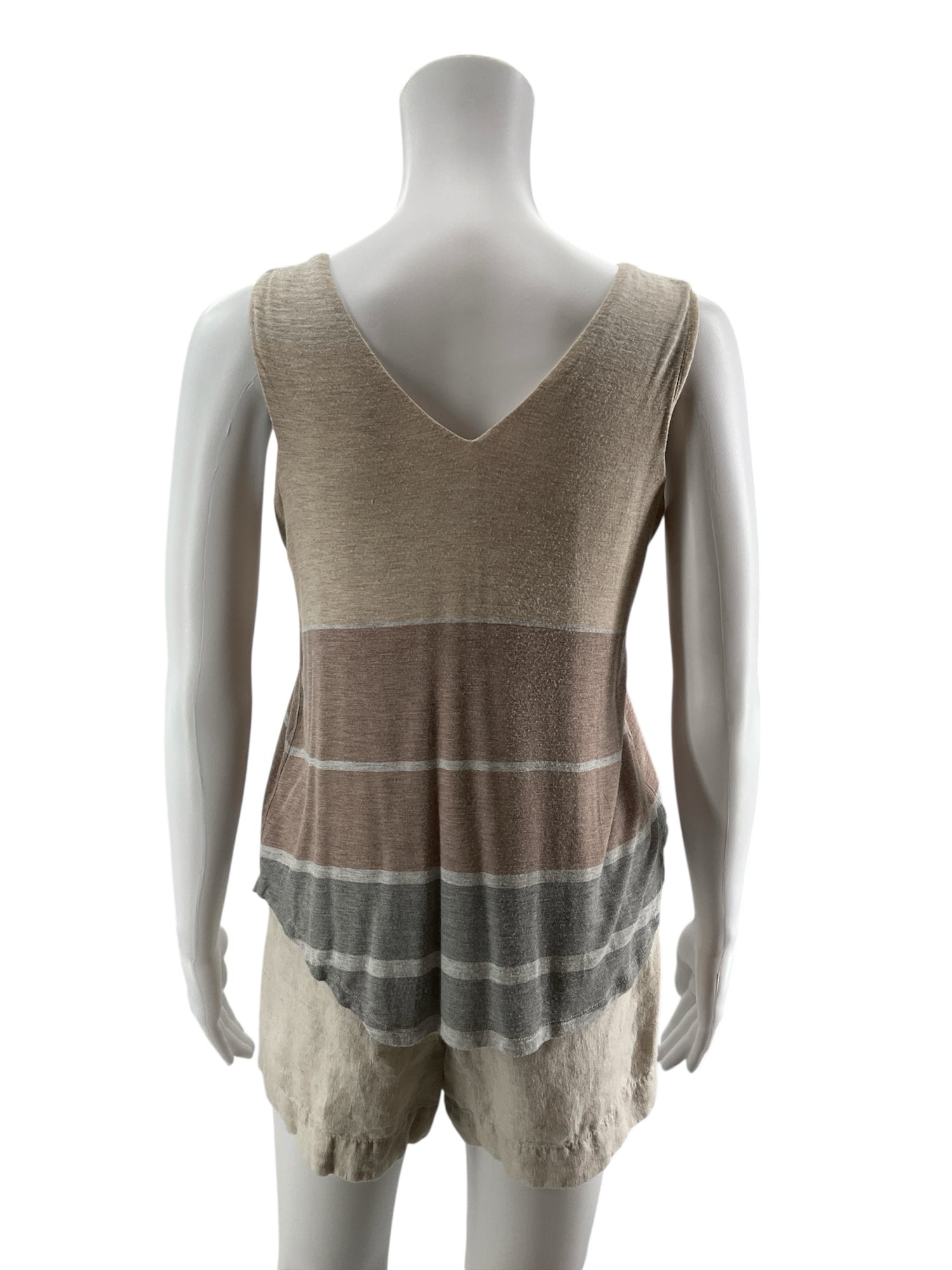 Bordeaux Anthropologie Striped V-Neck Tank Top | Size Small Petite