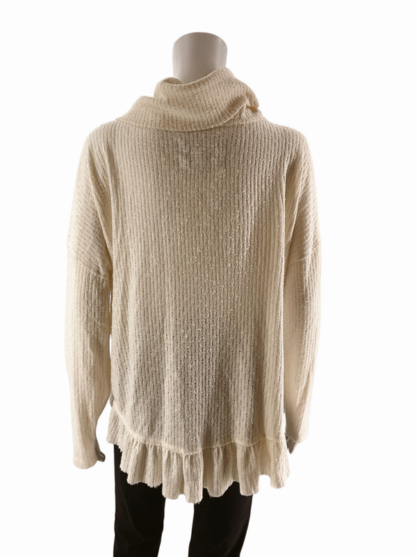 Maeve Cream Solid Pre-Owned Ladies Top - Size Medium