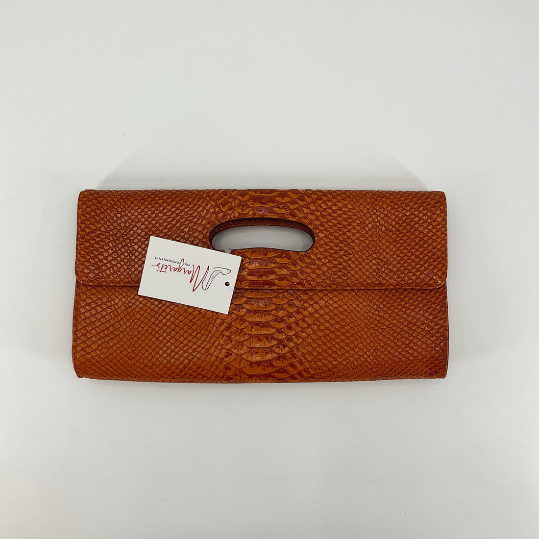Hobo Vida Cognac Snake Embossed Leather Clutch