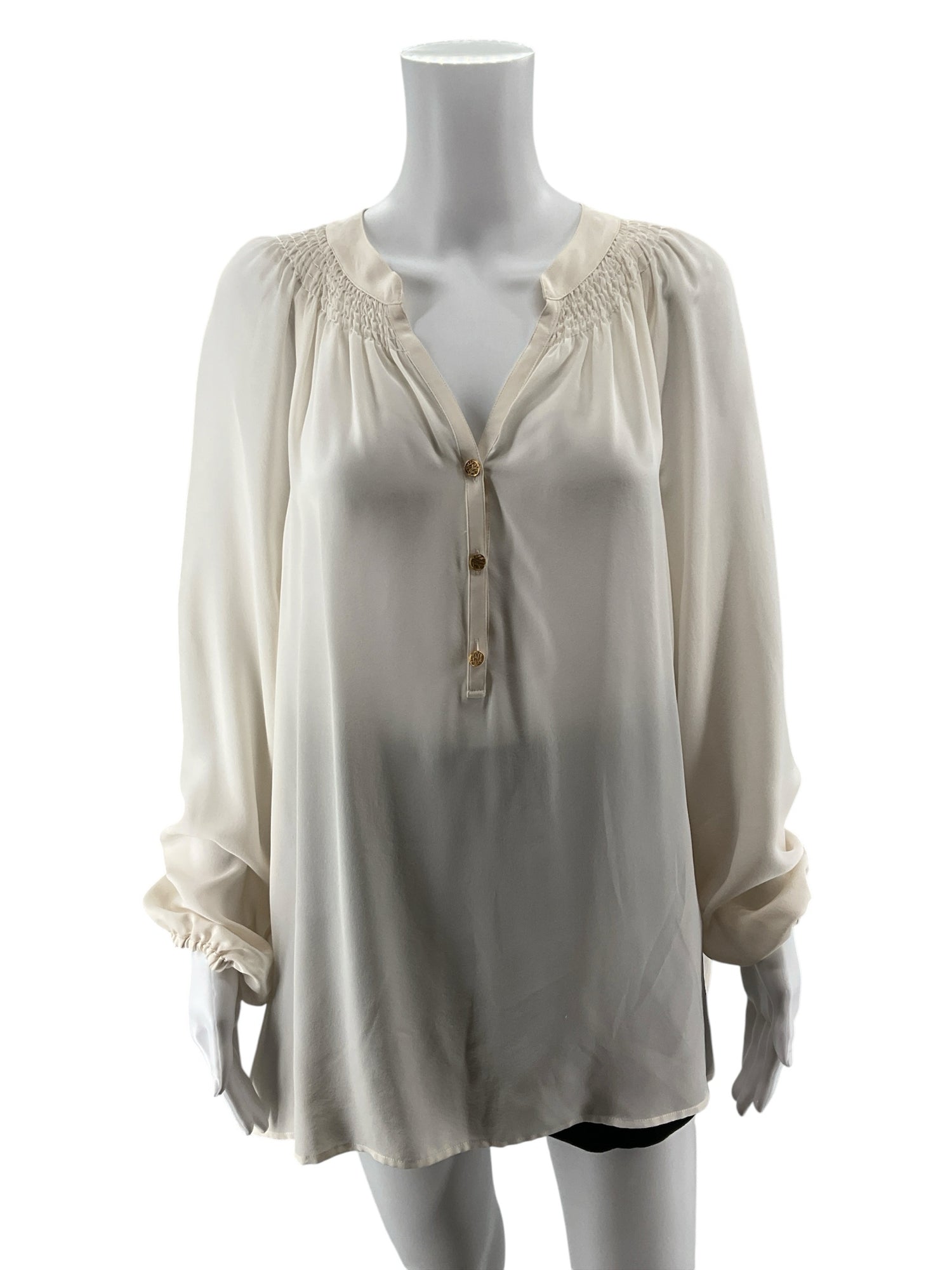 Lilly Pulitzer Elsa Silk Top XL Resort White Blouse
