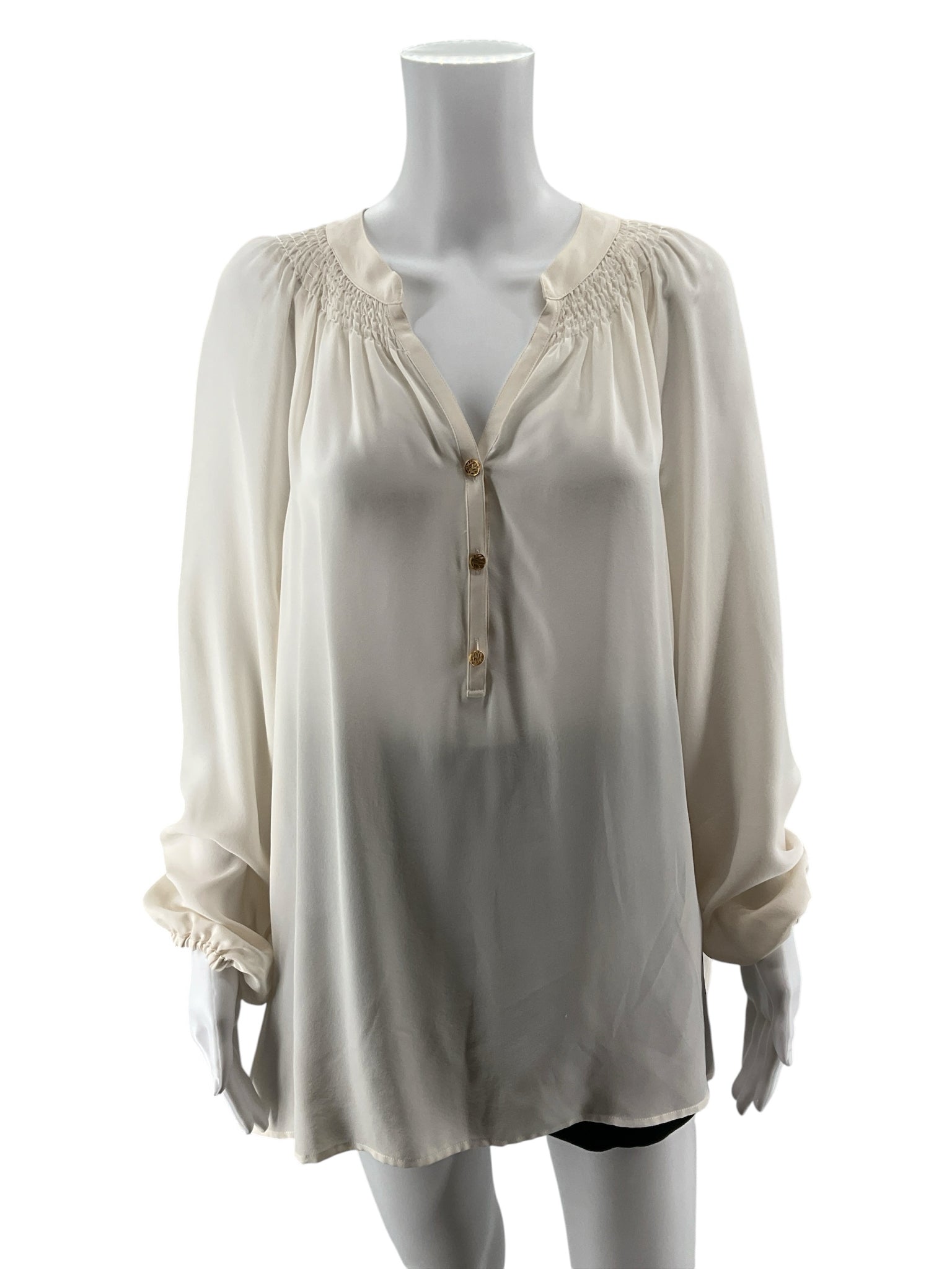 Lilly Pulitzer Elsa Silk Top XL Resort White Blouse