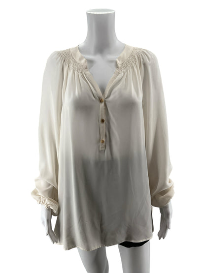 Lilly Pulitzer Elsa Silk Top XL Resort White Blouse