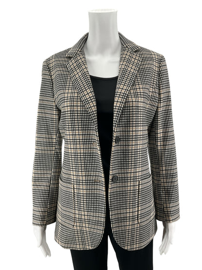 J.McLaughlin Houndstooth Blazer Jacket Tan &amp; Black | Size Medium NWT