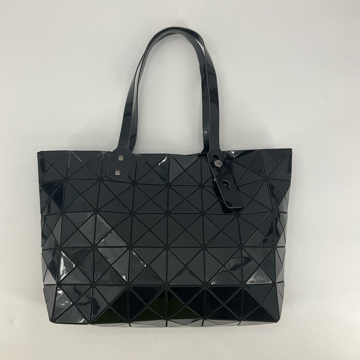 Bao Issey Miyake Lucent Glossy Geometric Origami Tote Bag Black