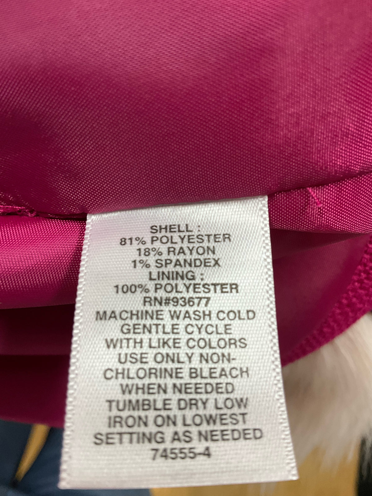 Liz Claiborne Raspberry Pink Notched Lapel Blazer Vest Size 6
