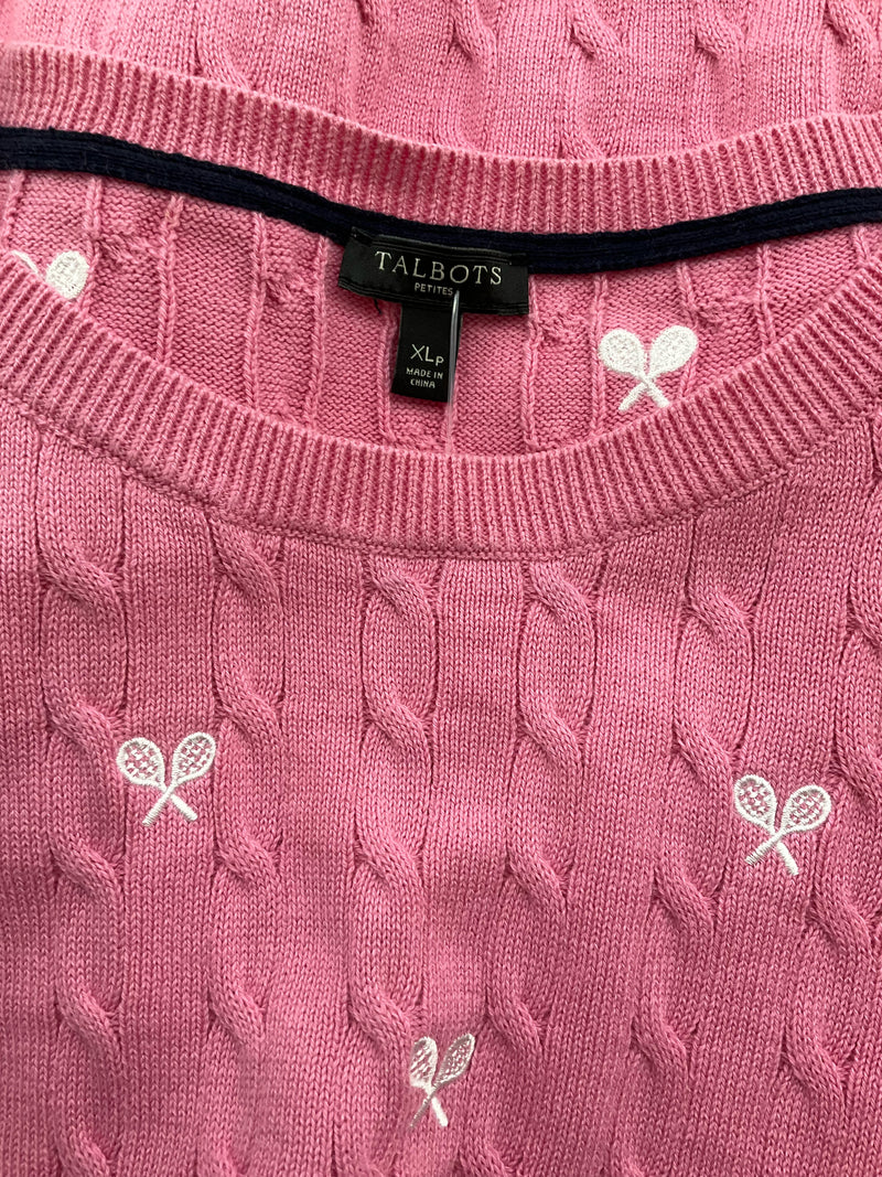 Talbots Pink/White Pre-Owned Ladies Top - Size XL Petite
